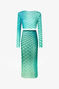 Psychedelic-Print Top And Skirt Set