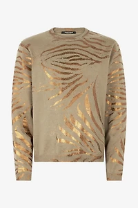 Sweater With Golden Tiger Skin Pattern