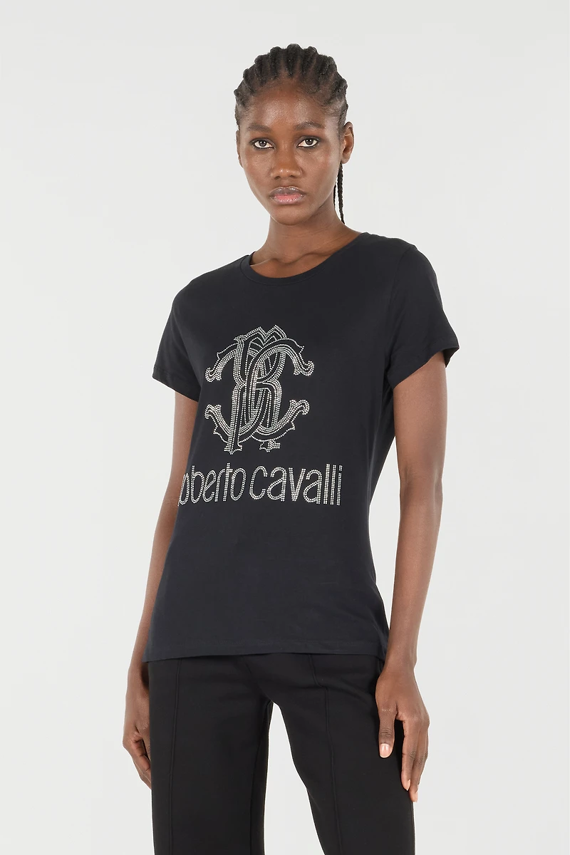 T-Shirt With RC Monogram And Logo Studs