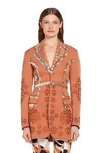 Paillettes embroidered tailored jacket