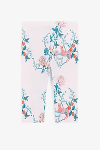 Leopard And Flower-Print Cotton Leggings