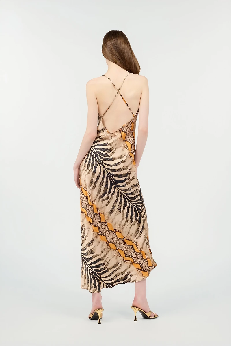 Silk Dress With Animalier Print