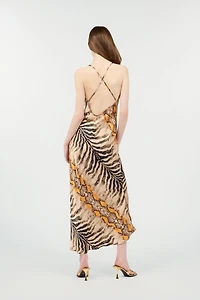 Silk Dress With Animalier Print