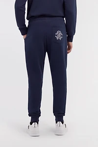 Navy Blue Trousers Joggers Monogram RC