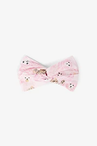 Teddy Bear-Print Twist Headband