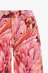 Plumage-print trousers