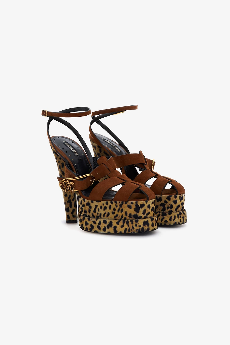 Platform sandals with strap