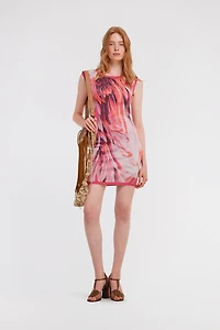 Plumange Print Mini Dress