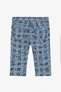 Tiger Skin-Print Pants With RC Monogram And Lettering
