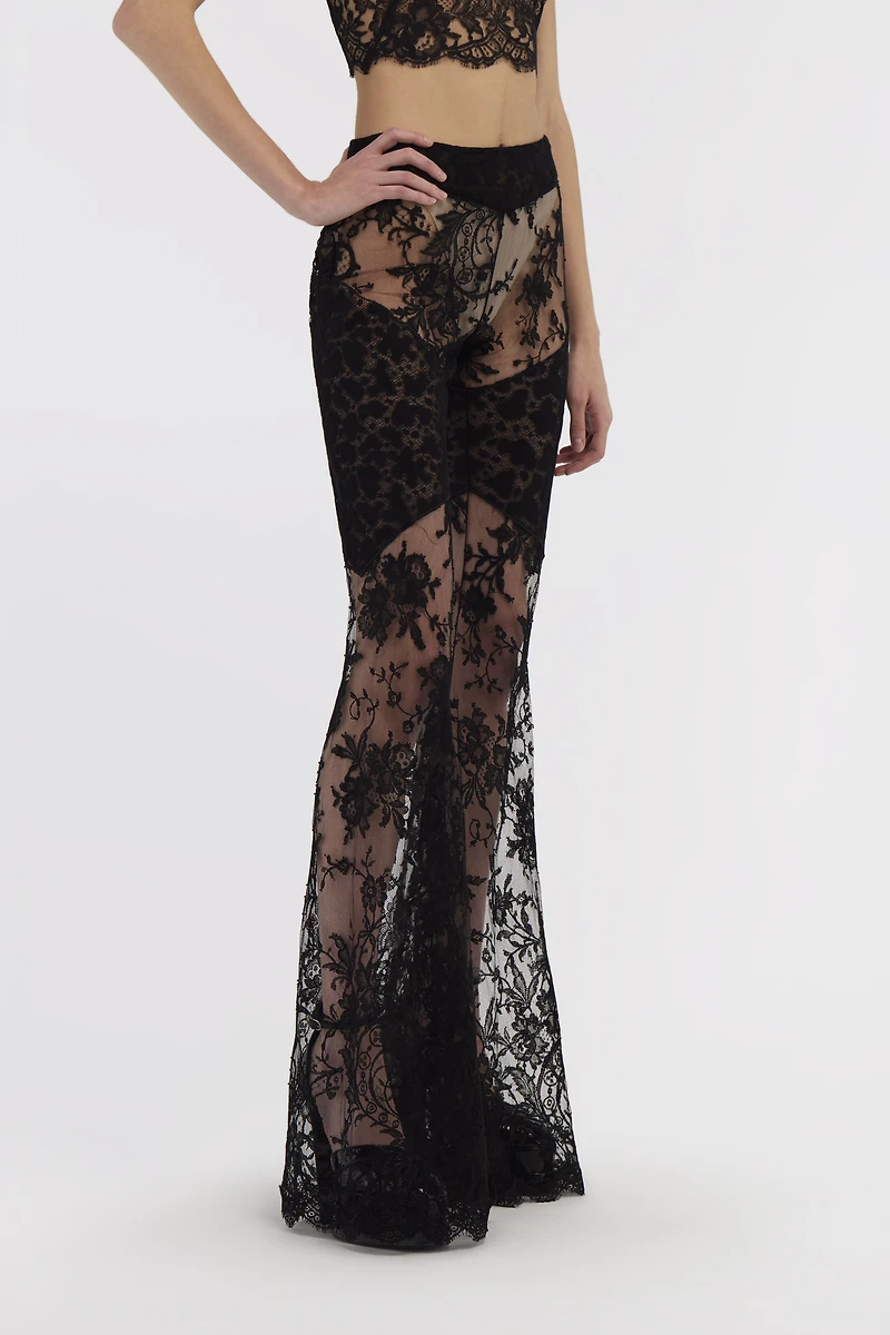 Black Flare Transparent Trousers