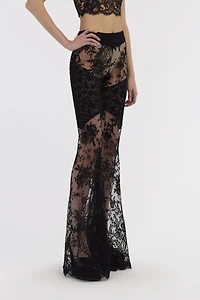 Black Flare Transparent Trousers