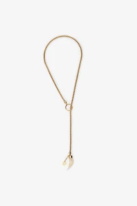 Gold Necklace with Fang Pendant