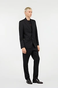 Black Wool Blazer with RC Monogram