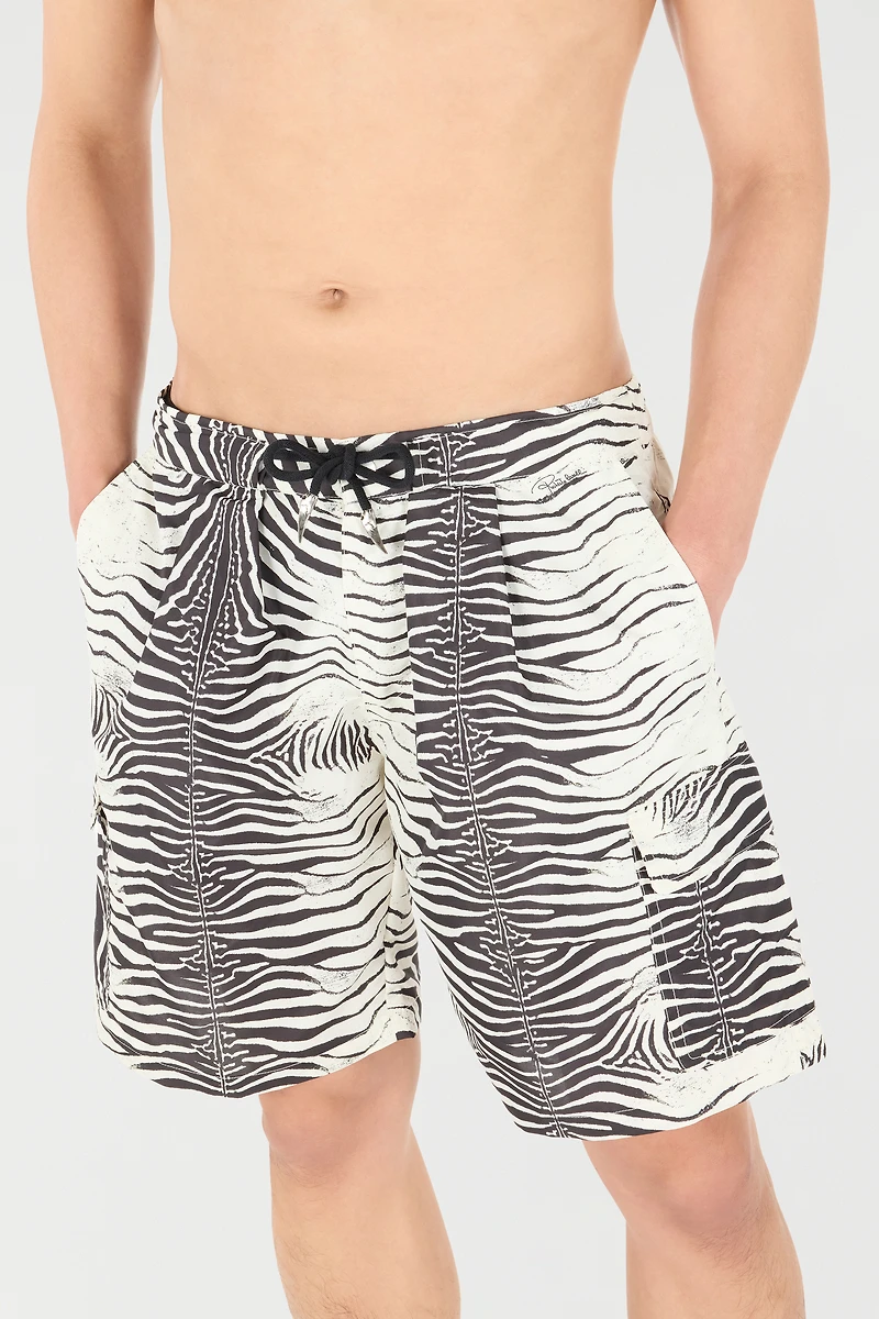 Zebra-Print Swim Shorts