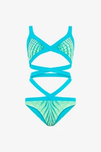 Trikini With Optical Glass Print