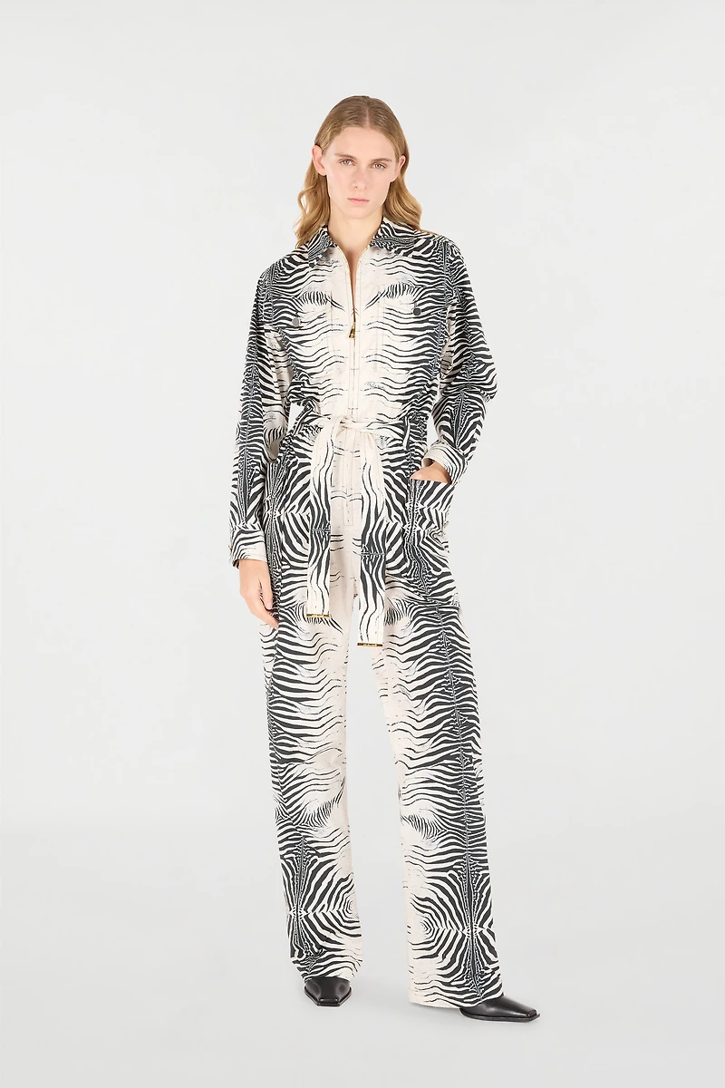 Zebra-Print Jumpsuit