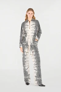 Zebra-Print Jumpsuit