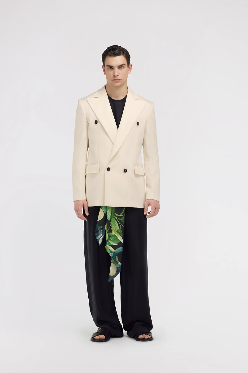 Ivory Double-Breasted Jacket