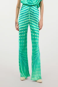 Optical Glass-Print Silk Pants