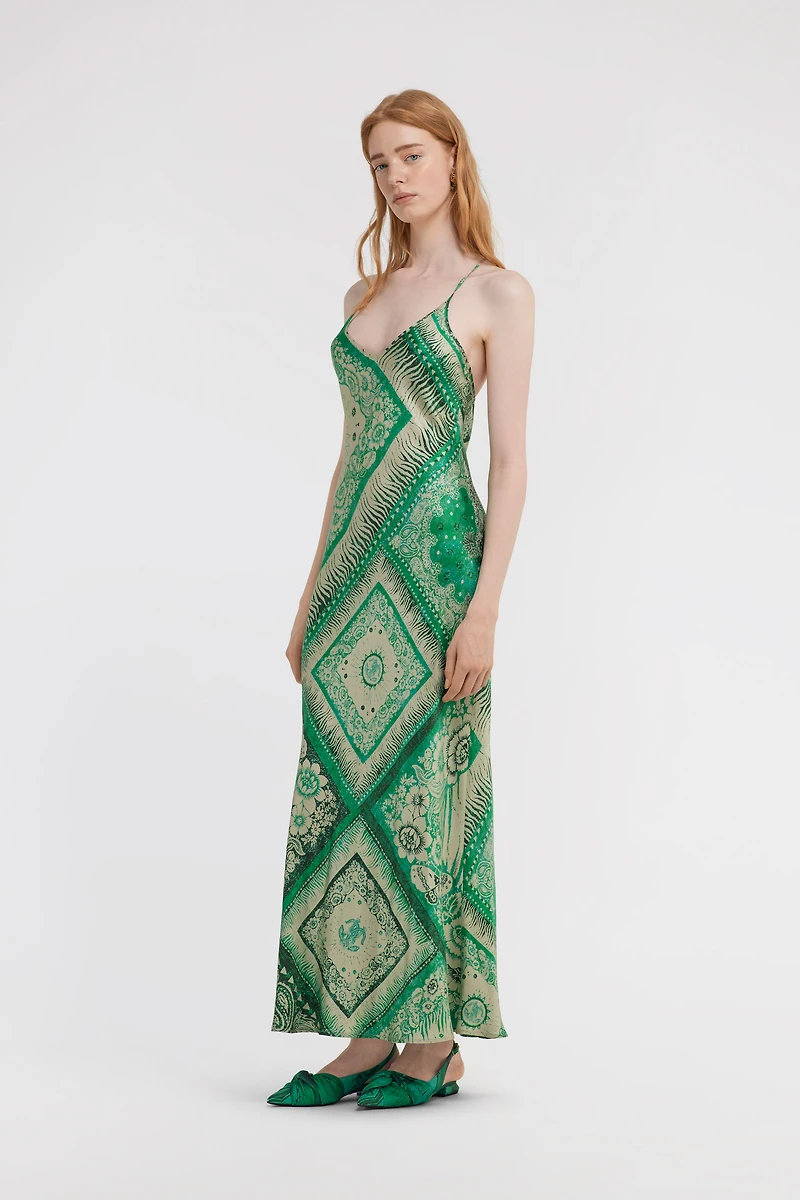 Bandana Print Slip Dress