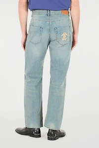 Sandblasted-Effect Jeans