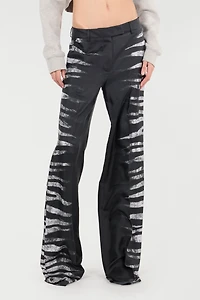 Pants With Side Zebra Print