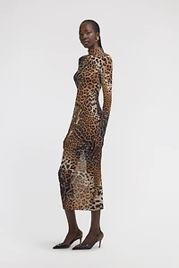 Long Tulle Dress with Jaguar Print