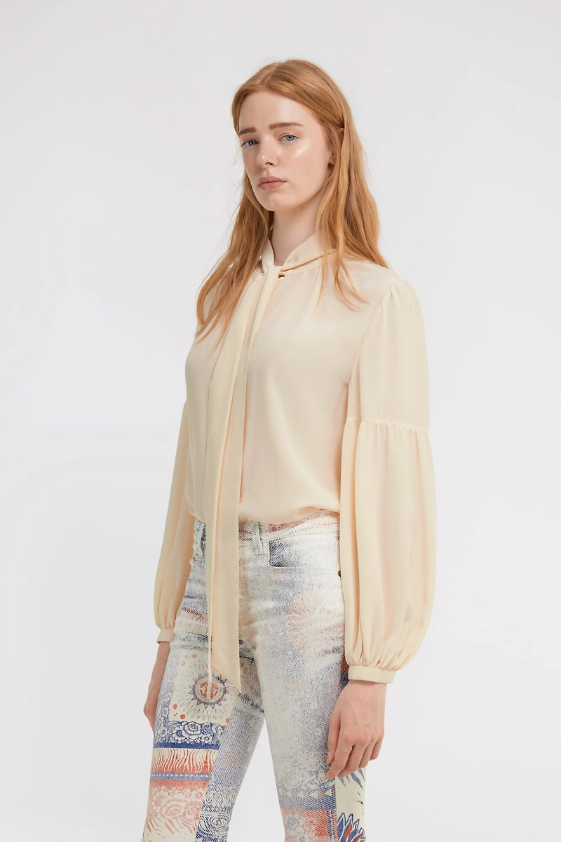 Blouse with Pussy Bow Neckline