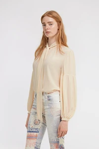 Blouse with Pussy Bow Neckline