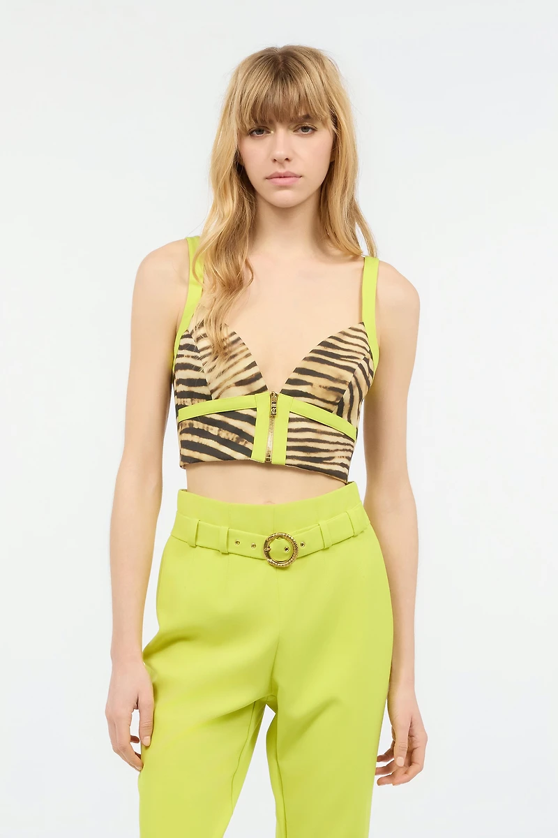 Crop Top With Tiger Skin Print