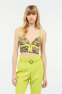 Crop Top With Tiger Skin Print
