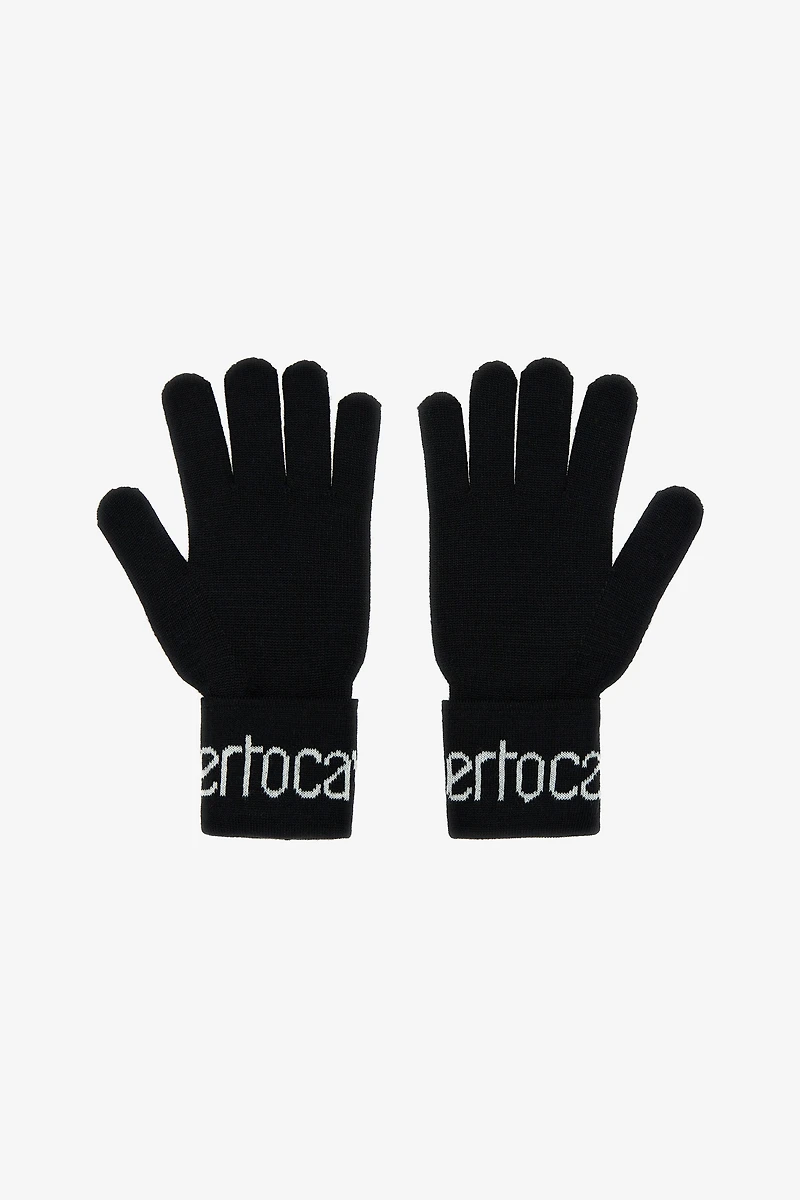 Wool Blend Gloves with Logo