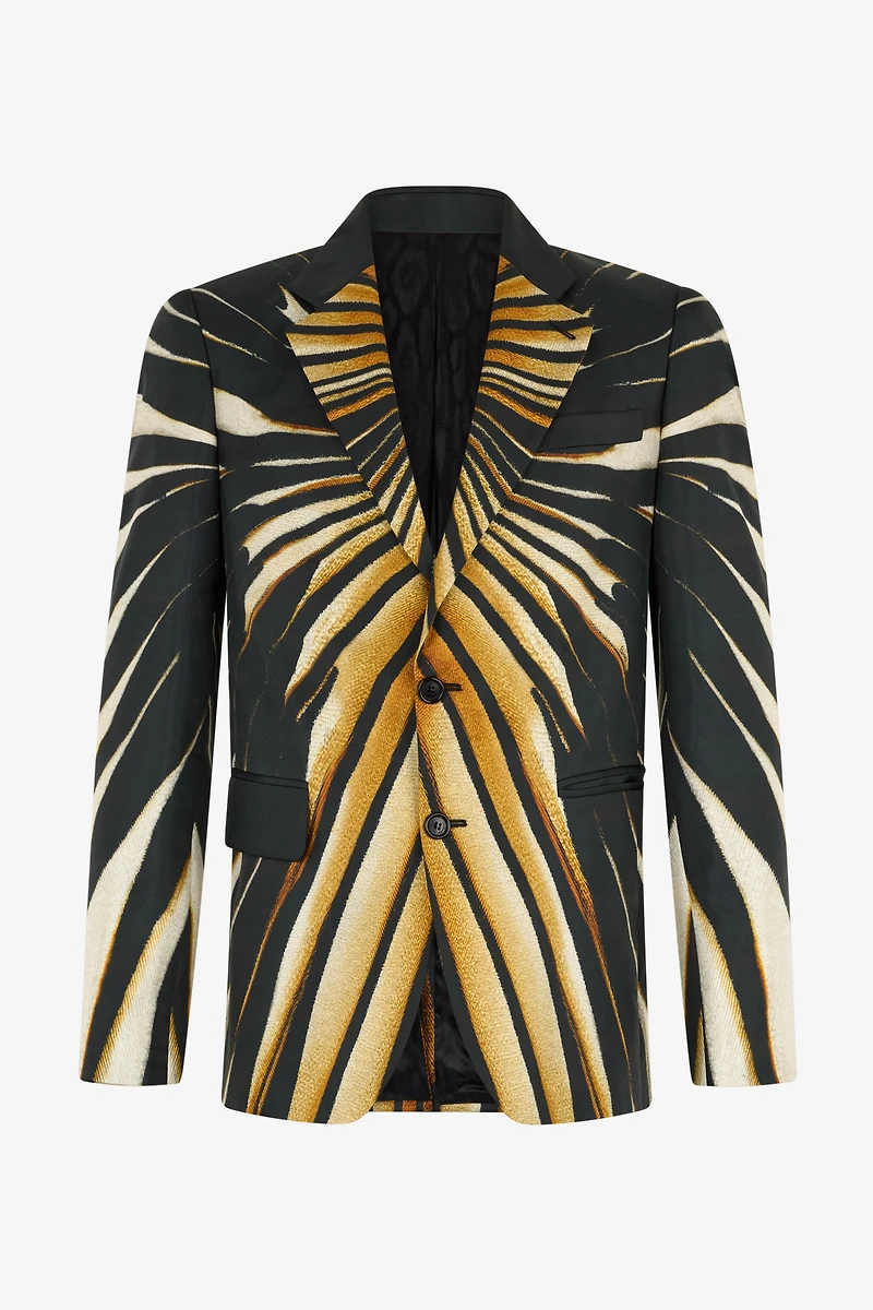 Single-breasted blazer with Ray of Gold print