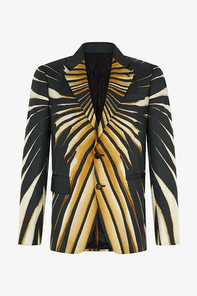 Single-breasted blazer with Ray of Gold print