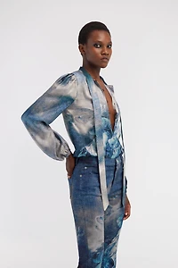 Shirt with Denim Wild Leda print