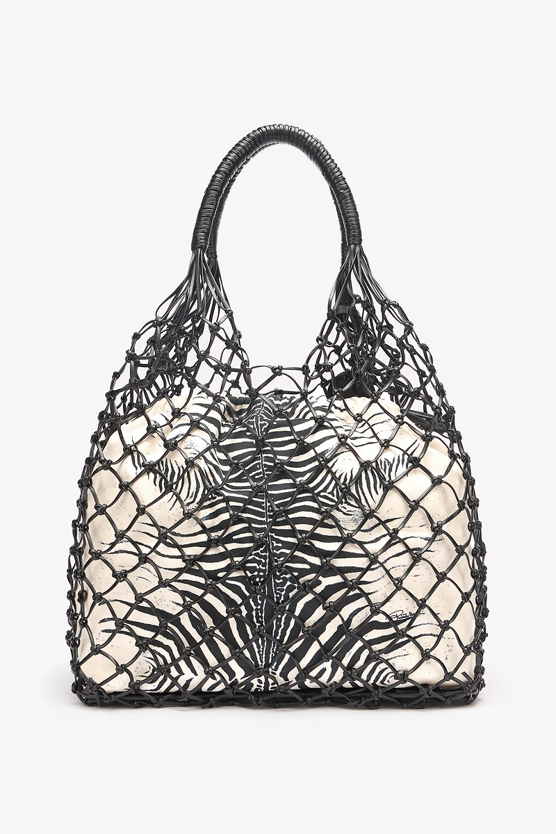 Bag With Mesh And Mini Zebra Print