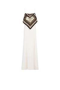 Zebra Sequin-Embellished Layered Dress