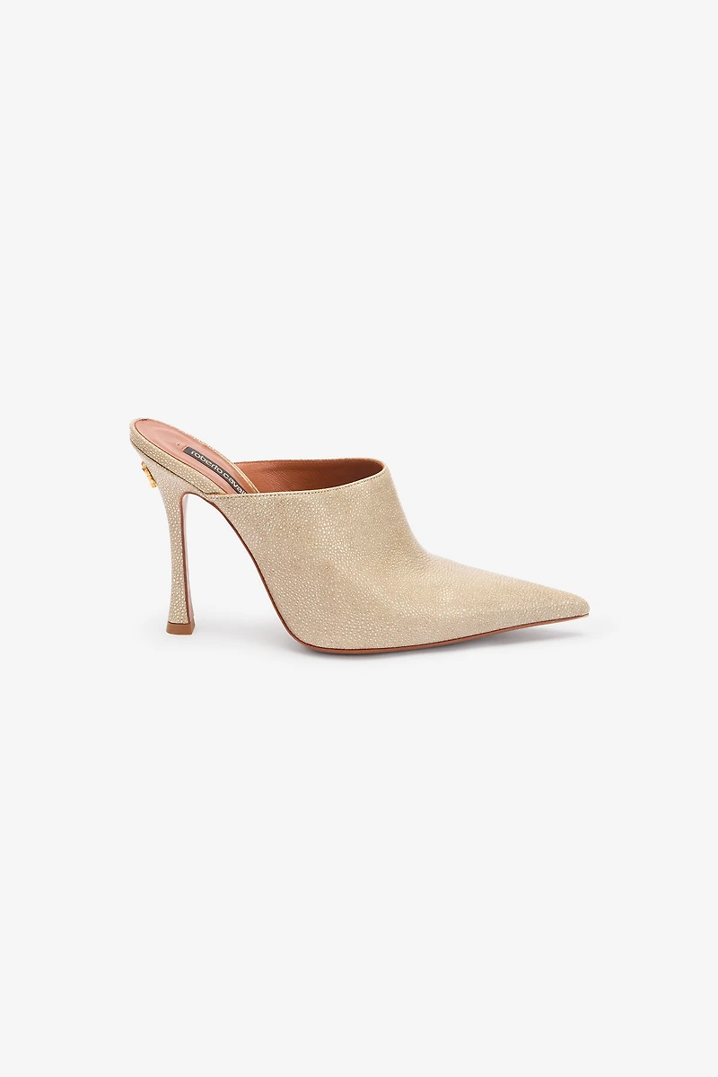 Leather Pointed-Toe Mules