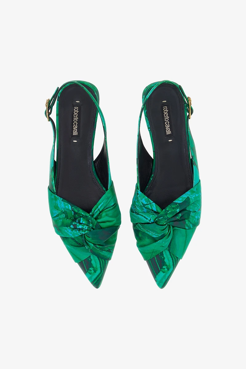 Le Pettegole slingback with Malachite print