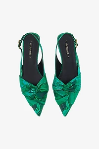 Le Pettegole slingback with Malachite print