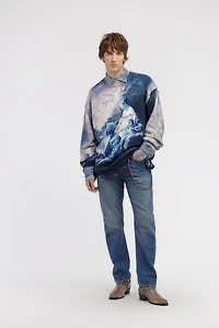Sweatshirt with Denim Wild Leda print