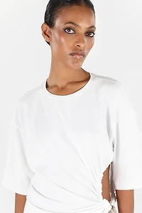 Wall Print T-shirt with Knot