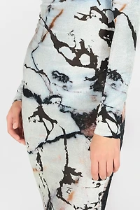 Long dress with Marble print