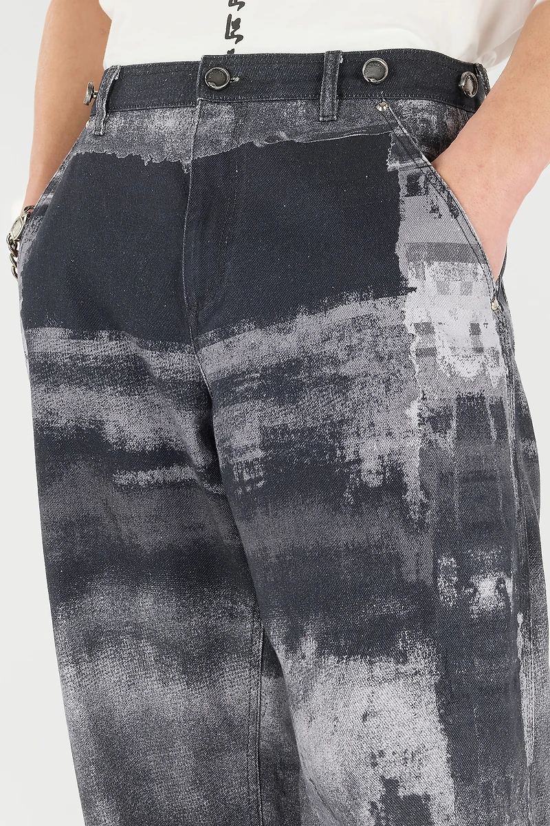 Pure Cotton Pants With A Used Effect