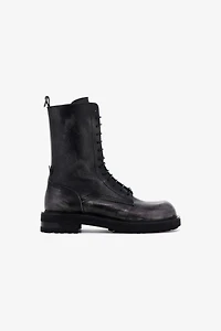 Leather Lace-Up Boots