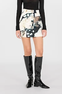 Marble print mini skirt