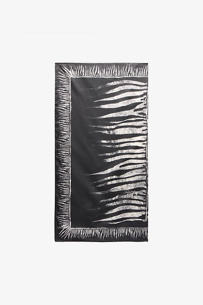Silk Scarf With Zebra Print
