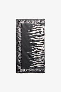 Silk Scarf With Zebra Print