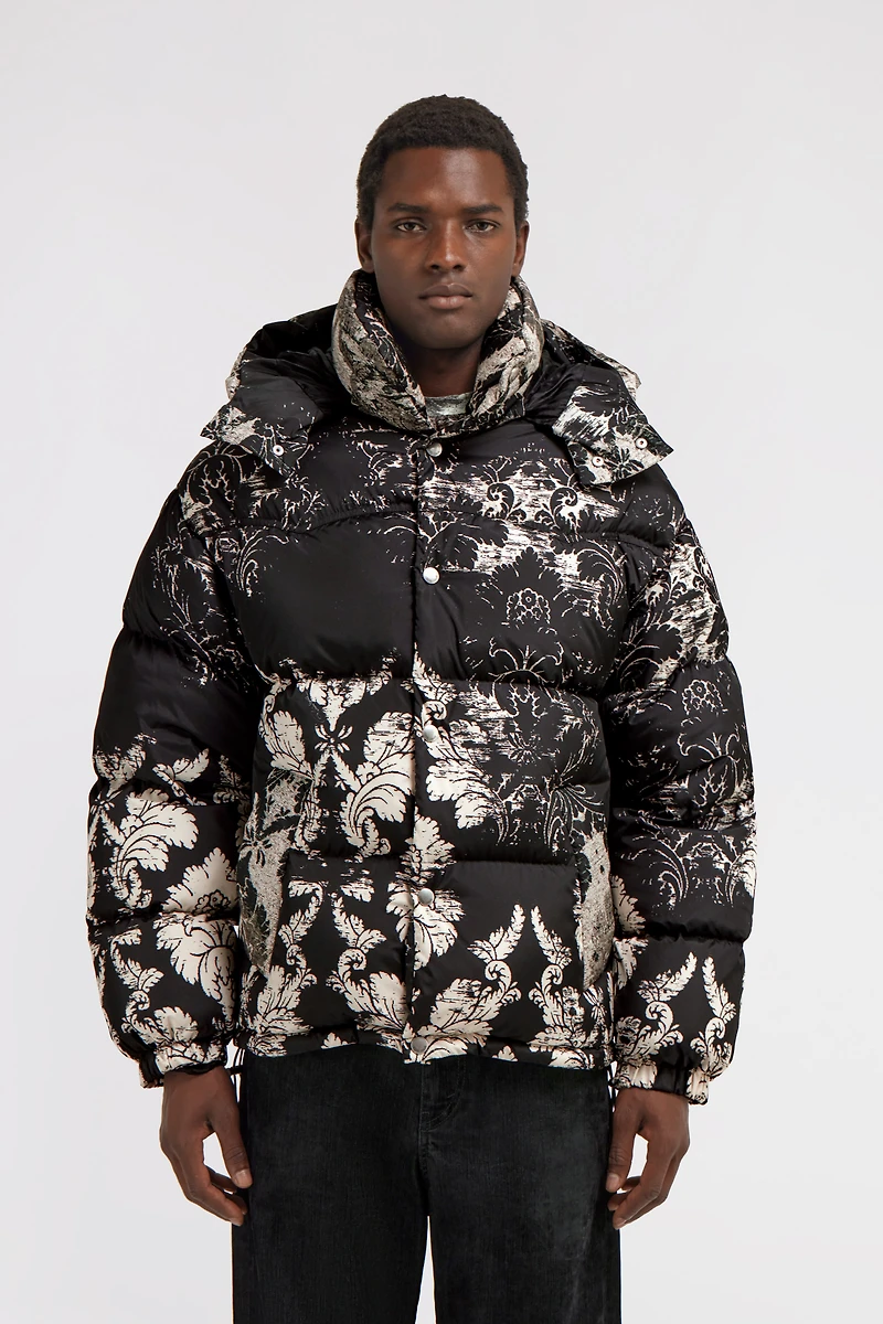 Broccato Print Puffer Jacket