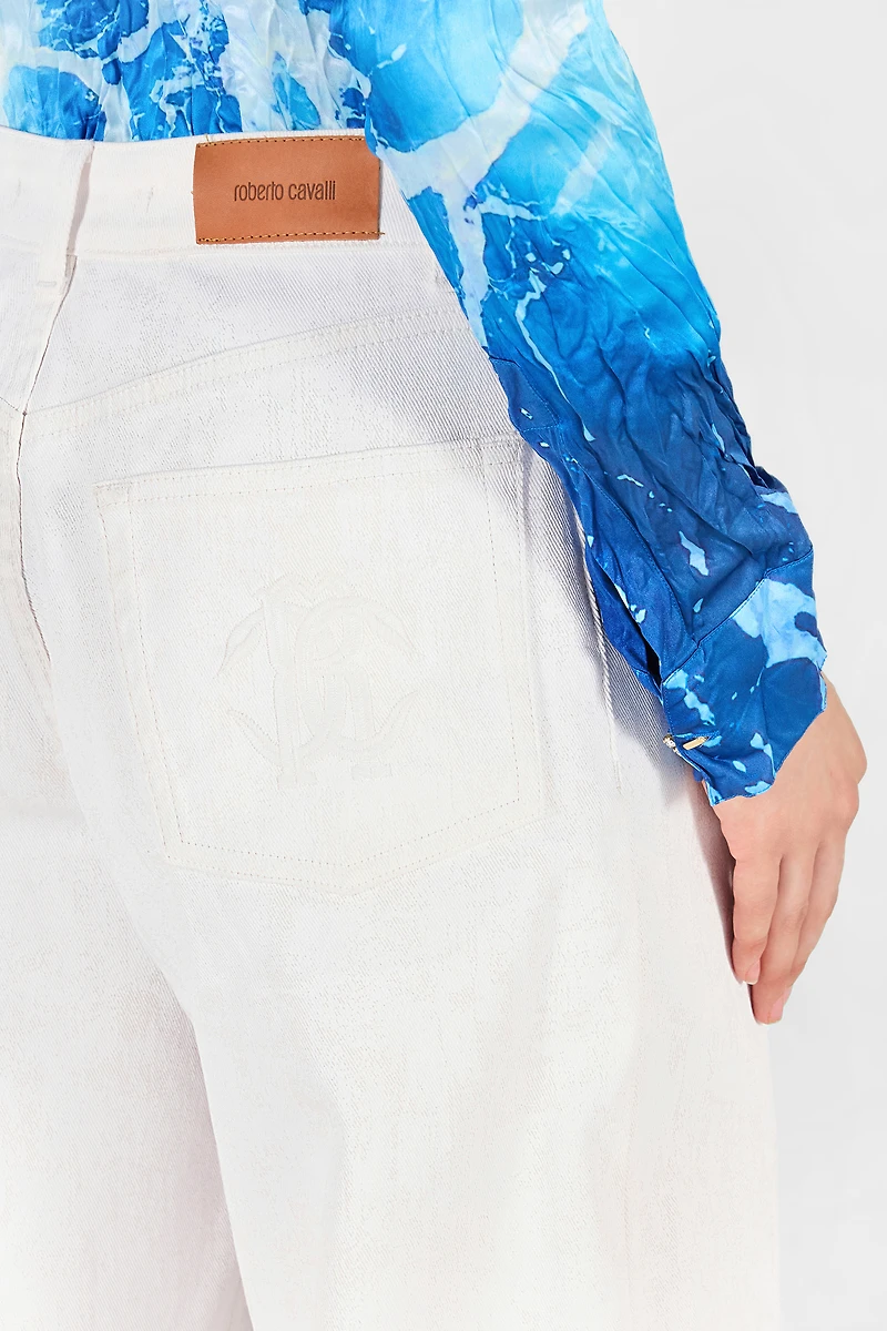 Wide Leg Denim Trousers